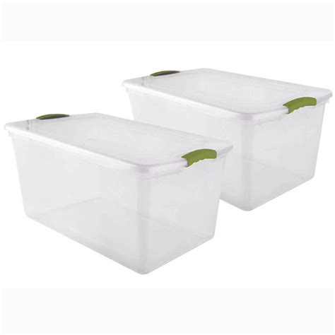 Set X2 Caja Organizadora 61 Lts Wenbox TRANSPARENTE Garage Impo