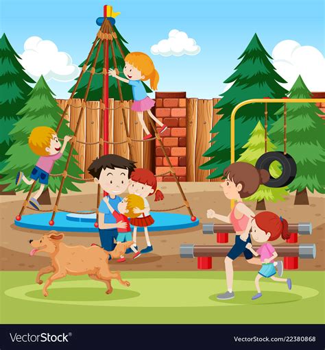 Park And Playground Scene Royalty Free Vector Image