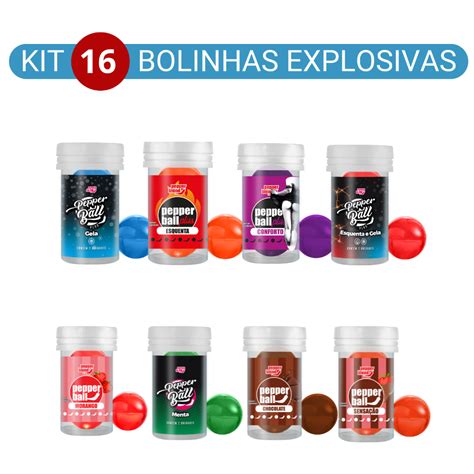 Kit Bolinhas Explosivas Leo Lubrificante Beij Vel E Funcional Esquenta Gela Anal Sexy Shop
