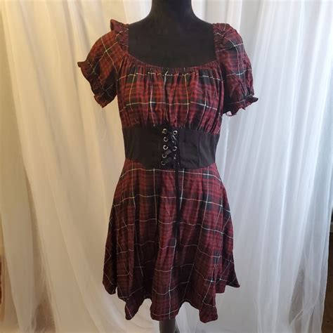 Hot Topic Dresses Hot Topic Plaid Babydoll Corset Dress Nwt Poshmark