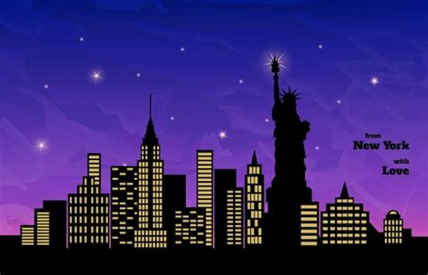 Noche De Nueva York Vector Premium