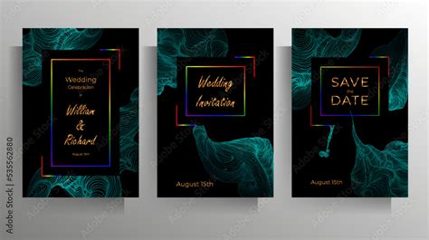 Invitation Design For A Gay Or Lesbian Wedding Set Of Vector Templates Stock Vector Adobe Stock