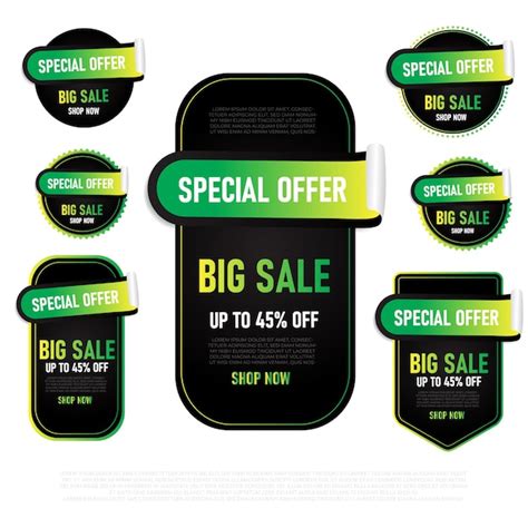 Premium Vector Set Of Flat Design Sale Stickers