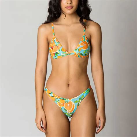 Custom Printed V Neck Bikini Set Swimwear By Mengkeyiqi Factory Pietra