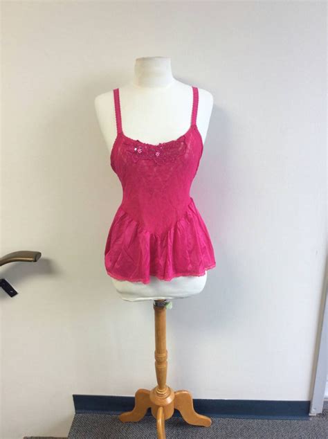 Vintage Lingerie S Vintage Nightie Hot Pink Lace Etsy