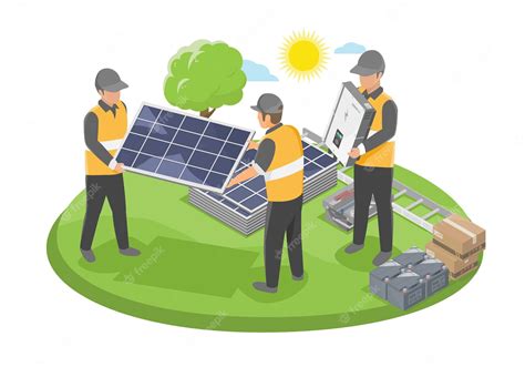 Premium Vector Solar Installer Team Service Ecology Green Concept For