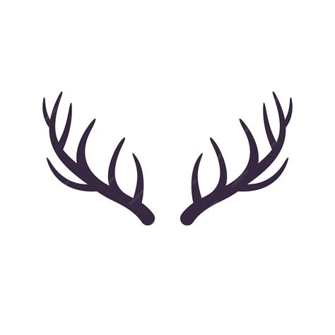 Premium Vector | Deer horns antlers isolated on white