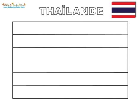 coloriage du drapeau de la Thaïlande - Observer