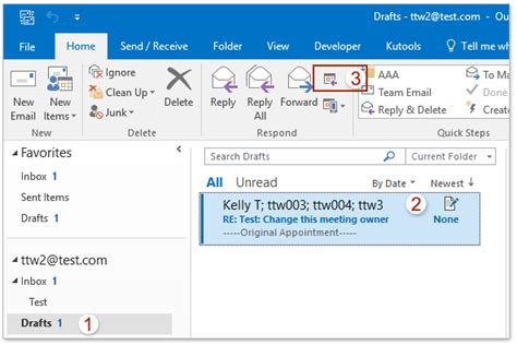 how to change meeting organizer in outlook