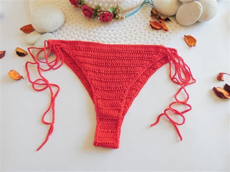 Red Crochet Bikini Etsy