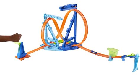 Hot Wheels Track Set And 1 Hot Wheels Car Track Building Kit With 2 Stunt Set Ups And Loops