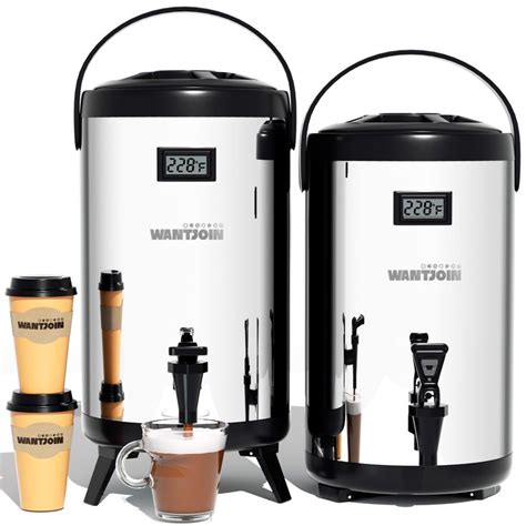 Wantjoin Pack Insulated Beverage Dispenser Cup Hot Cold Water Urn For Catering Stainless