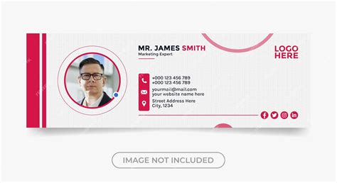 Дизайн шаблона подписи электронной почты, нижний колонтитул ...