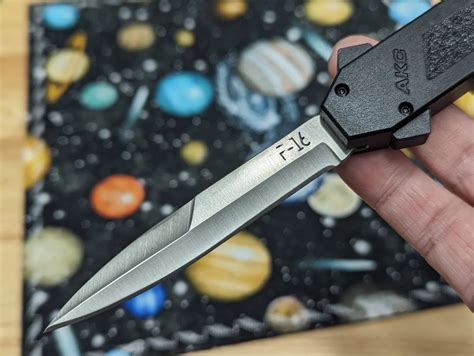 BLACK S/E AKC ITALY F-16 DUAL ACTION OTF KNIFE – LIGHTNING OTF KNIVES