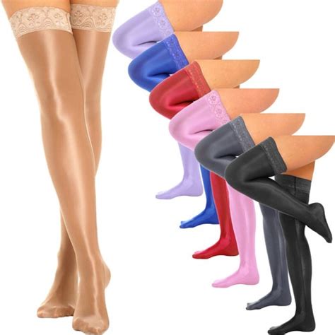 Women Lace Trim Thigh High Stockings Over Knee Lingerie Tights Stockings Sock Ebay