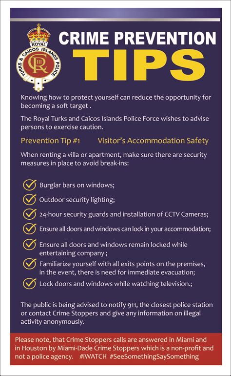 Crime Prevention Tips – Visitor Safety - Royal Turks and Caicos Island