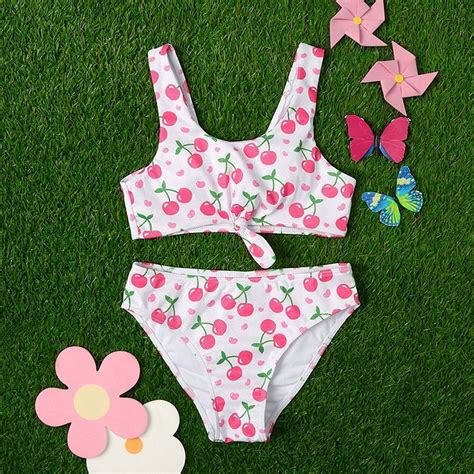 Fainosmny Girls Bikini Hot Spring Vacation Beach Swimsuit Girls Swimwear White Years