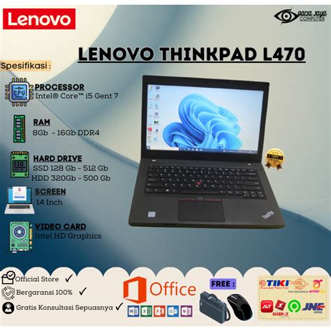 Jual Laptop Lenovo Thinkpad L470 Core I5 Gen 7 Ram 8GB Ssd 256GB