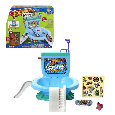 Riedlenčių parko rinkinys Hot Wheels Flush Go Skate Bowl HXL įvairių spalvų kainos nuo