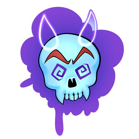 Ghost Oni Skull Sticker by EloraDoodles on Newgrounds