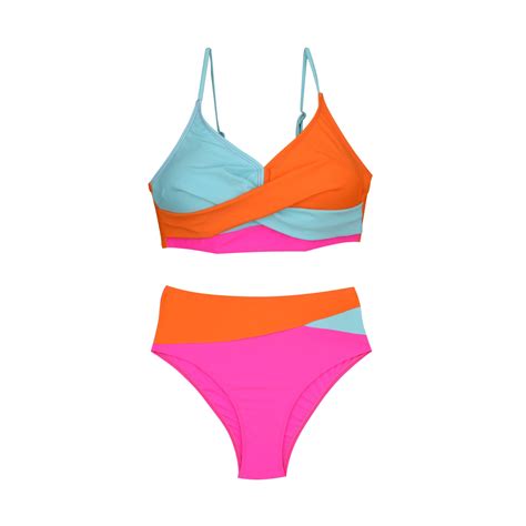 BeAi Cute Swimsuits One Piece Full Coverage Metallic Bikini Set Pink Resort Swimwear For Women