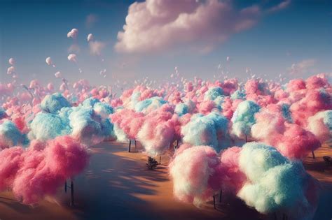 Premium Photo Fantasy Colorful Cotton Candy Fairytale Festive Land