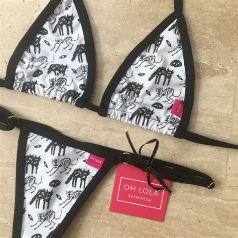 Ghost Kitten Micro Bikini Spooky Halloween Cat Micro Swimwear