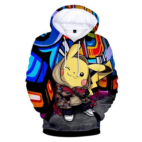 Keluoxin Anime Pokemon Go 3d Hoodies Men Women Kawaii Cartoon Pikachu Graphic Sweatshirt Unisex