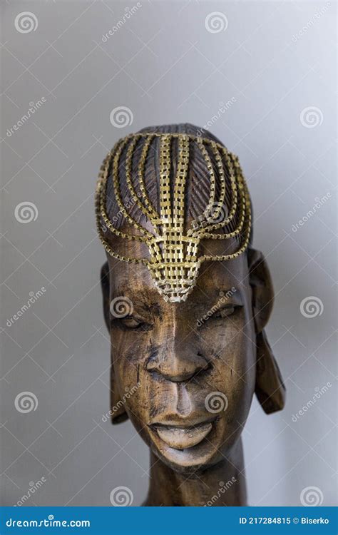 Detail Of The Sculpture Of The West African Queen Stock Image Image