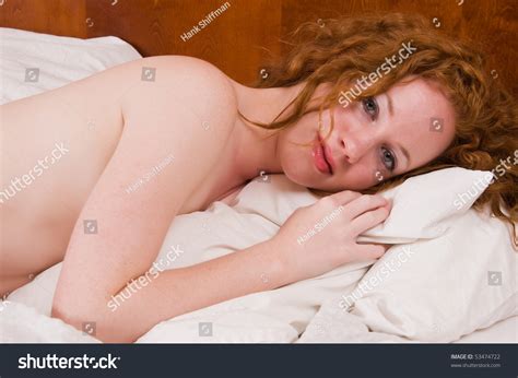 Pretty Pale Redhead Lying Nude Bed Stock Photo 53474722 Shutterstock