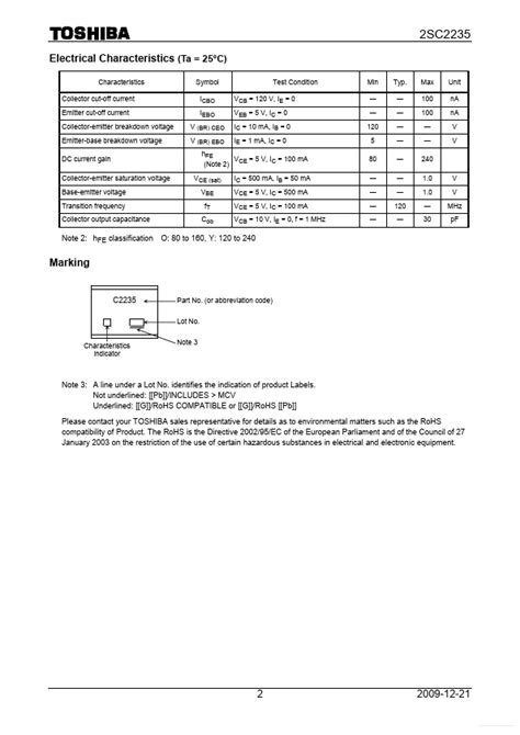 C2235 Datasheet, 2SC2235, Toshiba Semiconductor