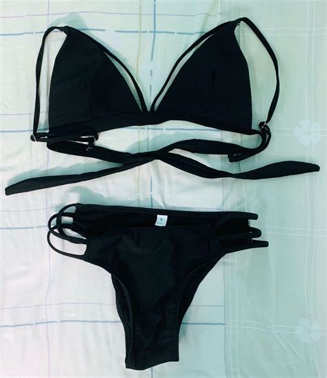 Black Bikini Set Women S Fashion Swimwear Bikinis Swimsuits On Carousell