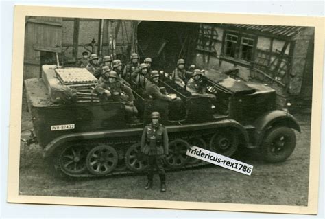 Foto Wehrmacht Sd Kfz Zugkraftwagen Halbkette Artillerie Kennung