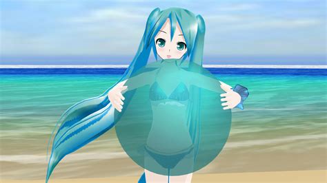 LAT Miku Blue Bikini Beach Ball By Shaun578 On DeviantArt