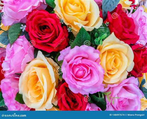 Bunch Of Flowers Bouquet Flower Circle Rose Flowe Stock Photo