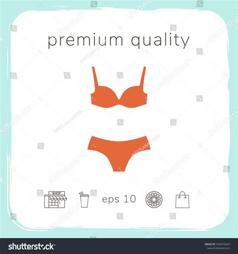 Set Lingerie Swimsuit Twopiece Bikini Silhouette Stock Vector Royalty Free 1569570667