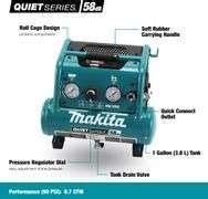 Makita Mac Q Quiet Series Hp Gallon Compact Oil Free