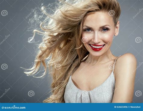 Beauty Portrait Of Blonde Sensual Woman Stock Photo Image Of Hairstyle Glamour 63623496
