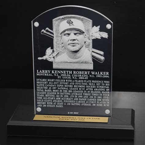 Larry Walker Acrylic Replica Hall of Fame Plaque