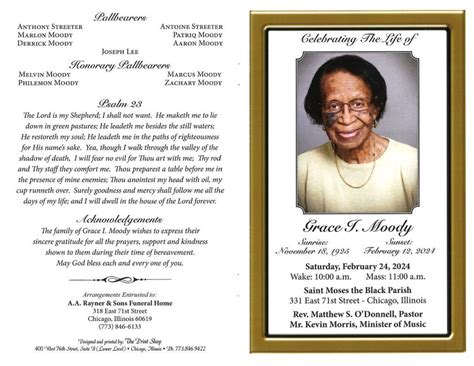 Grace I Moody Obituary | AA Rayner and Sons Funeral Homes