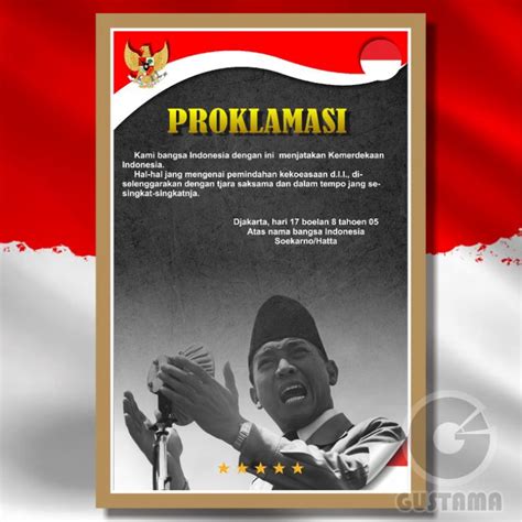 Jual Poster Teks Proklamasi Kemerdekaan Wipe Clean A3 Shopee Indonesia