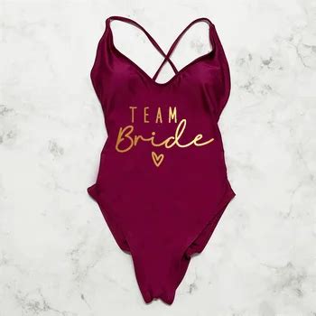 Sexy Padded One Piece Swimsuit Women Team Bride Swimwear Bikini Summer Bathing Suit Plus Size