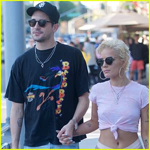 Halsey Debuts New Platinum Blonde Hair While Out With G Eazy G Eazy Halsey Just Jared