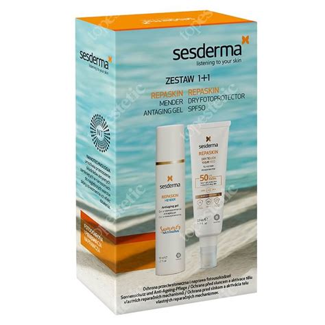 Sesderma Repaskin Mender Antiaging Gel + Repaskin Dry Touch SPF 50 ...