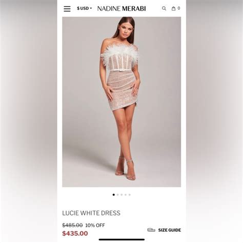 Nadine Merabi Dresses Nadine Merabi Lucie White Dress Nude Sequined