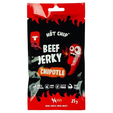 Hot Chip Beef Jerky Chipotle G Rauchiger Protein Snack Mit W Rzig