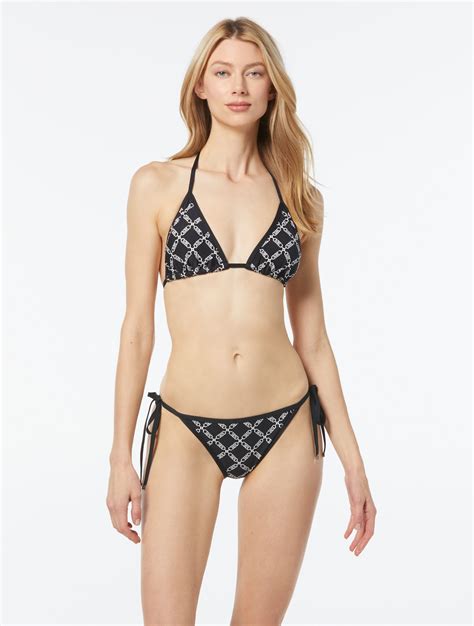 Shop Michael Michael Kors Triangle String Bikini Top Empire Logo On