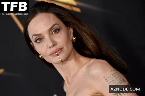Angelina Jolie Sexy Seen Flaunting Her Hot Cleavage At The Eternals Premiere In La Aznude