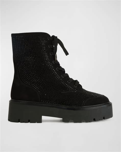 Naked Wolfe Sloane Leather Platform Combat Boots Neiman Marcus