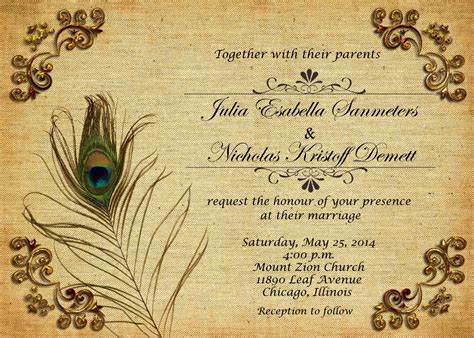 Printable Peacock Wedding Invitation Suite With Rsvp Cards Etsy